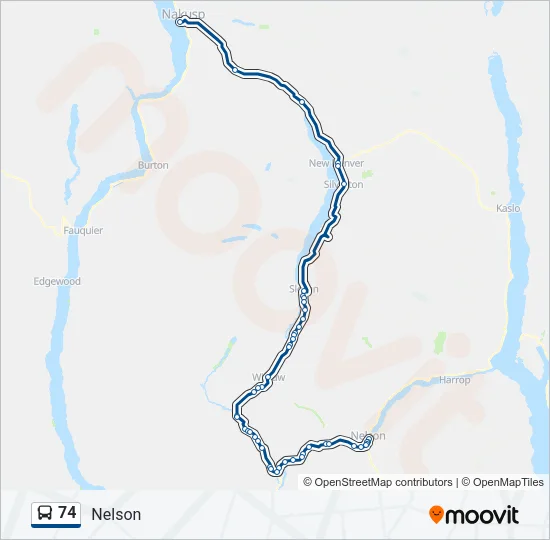 74 Bus Line Map