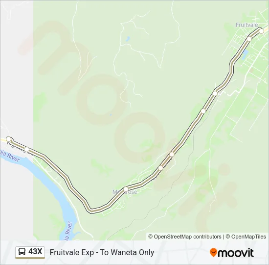 43X Bus Line Map