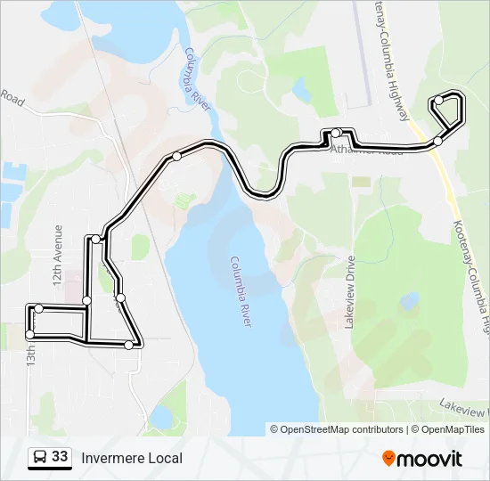 33 Bus Line Map