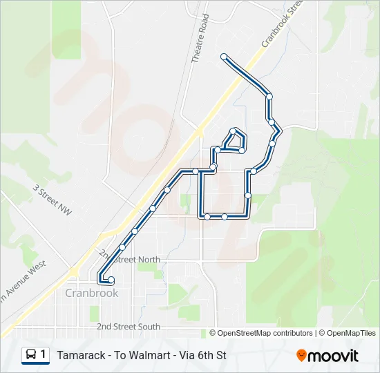 1 Bus Line Map