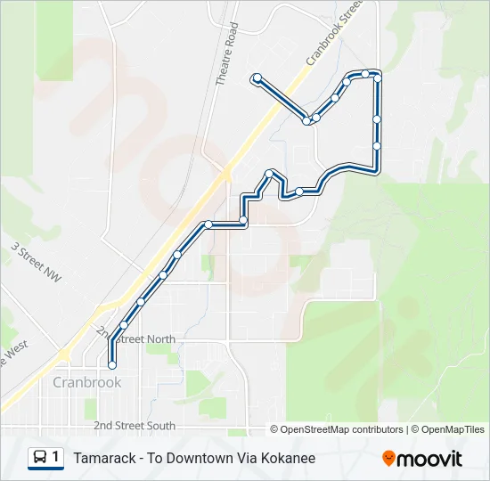 1 Bus Line Map