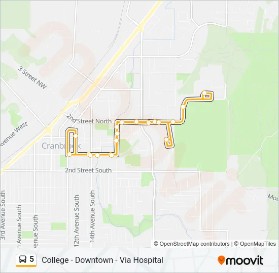 5 Bus Line Map