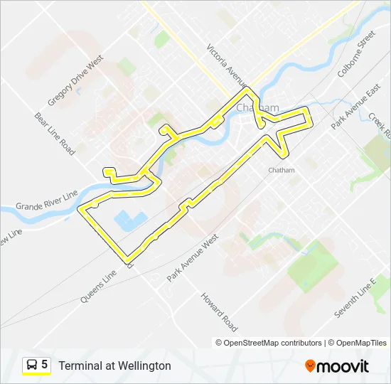 5 Bus Line Map
