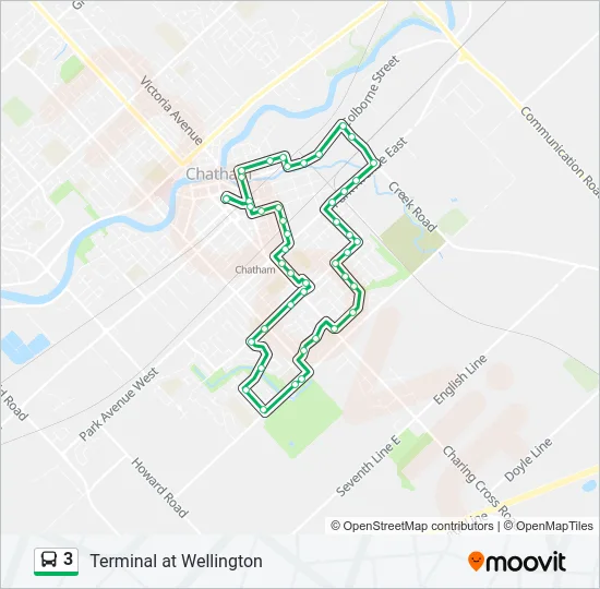 3 Bus Line Map