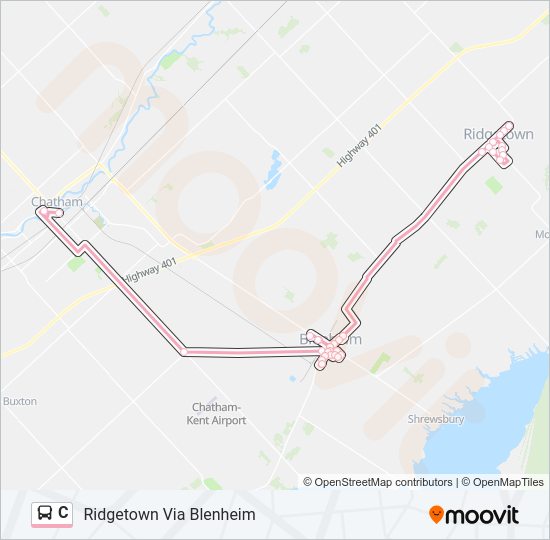 C Bus Line Map