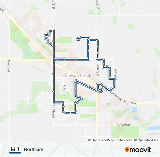 1 Bus Line Map