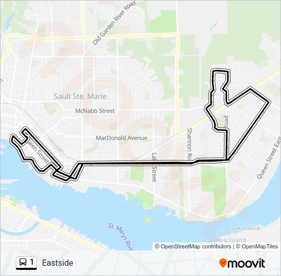 1 Bus Line Map