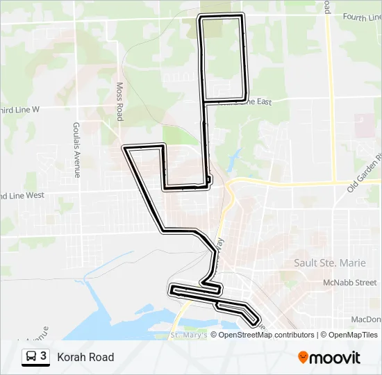 3 Bus Line Map