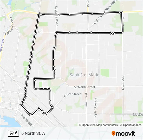 6 Bus Line Map