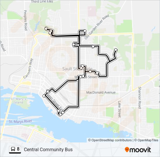 8 Bus Line Map