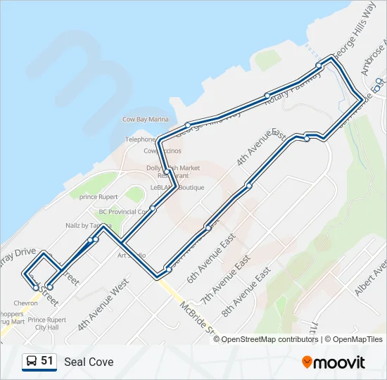 51 Bus Line Map