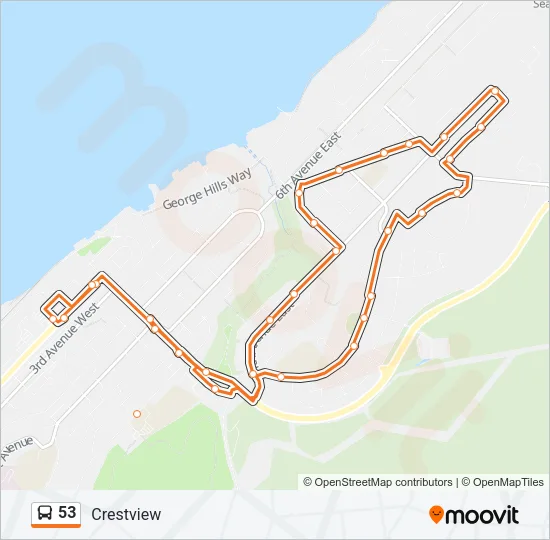 53 Bus Line Map