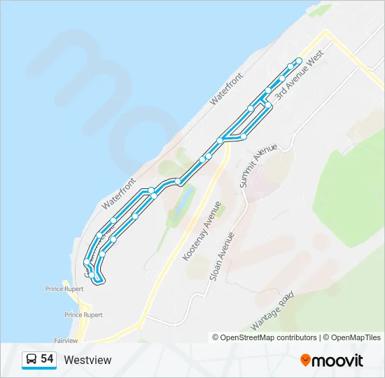 54 Bus Line Map
