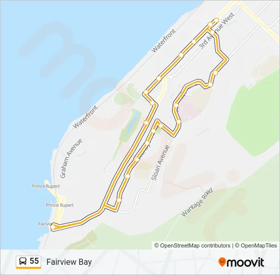 55 Bus Line Map
