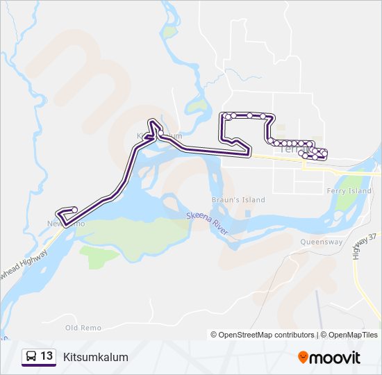 13 bus Line Map