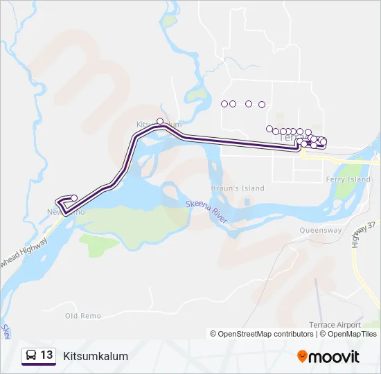 13 Bus Line Map