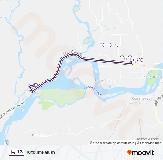 13 Bus Line Map