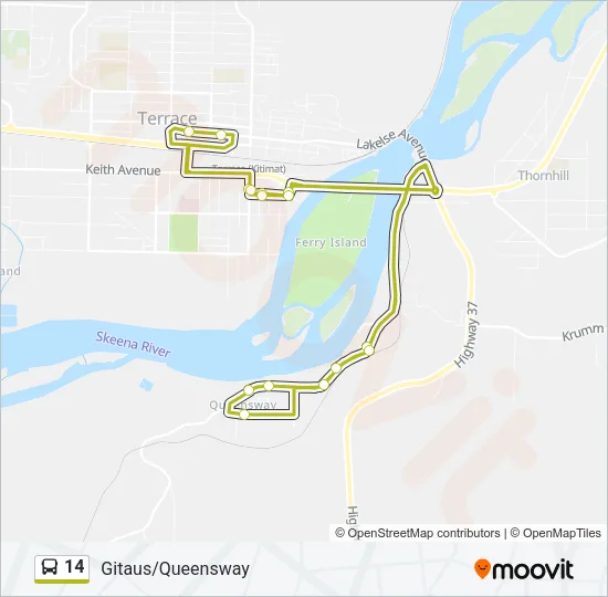 14 Bus Line Map