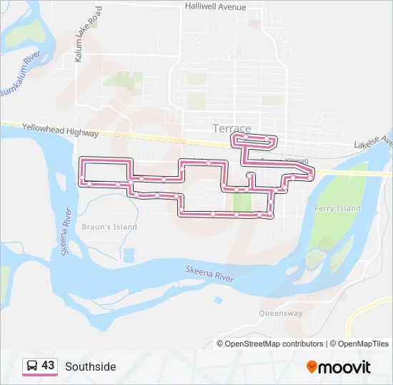 43 Bus Line Map