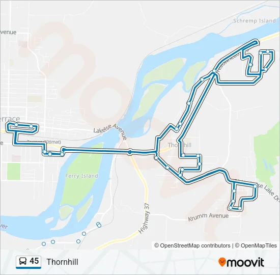45 Bus Line Map
