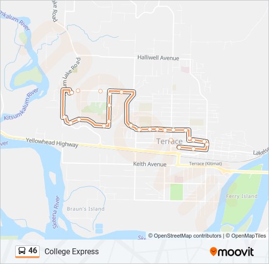 46 bus Line Map