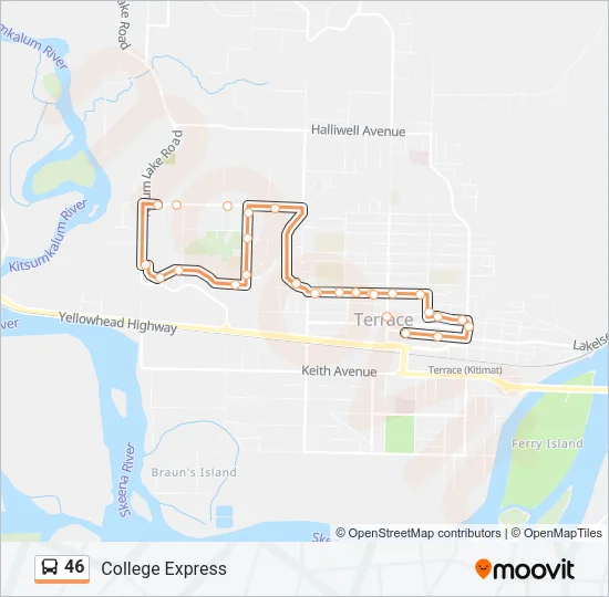 46 Bus Line Map
