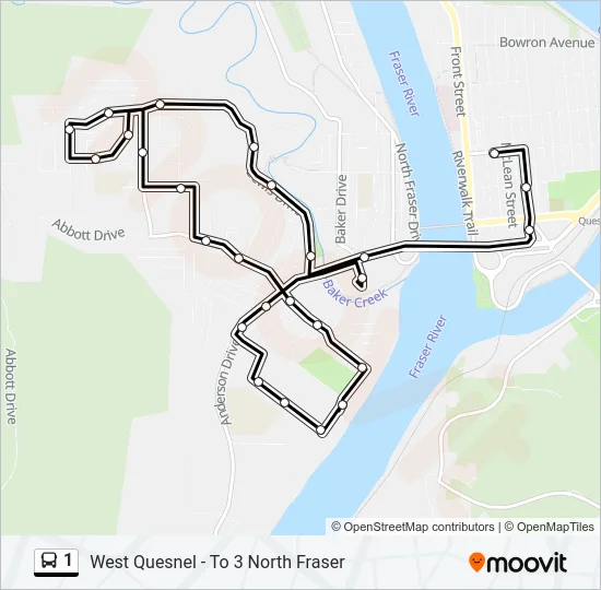 1 Bus Line Map