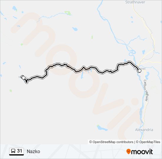 Plan de la ligne 31 de bus