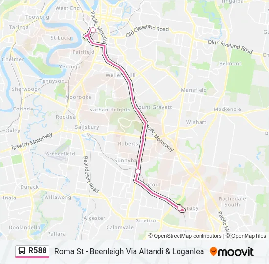 R588 Bus Line Map