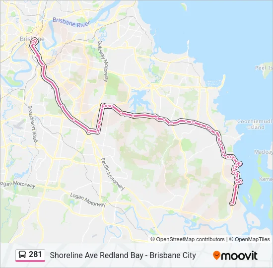 281 Bus Line Map