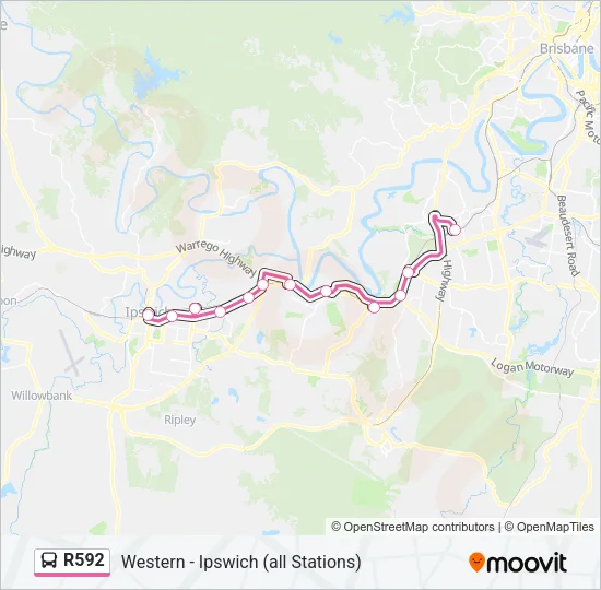 R592 Bus Line Map