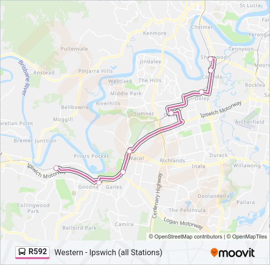 R592 Bus Line Map