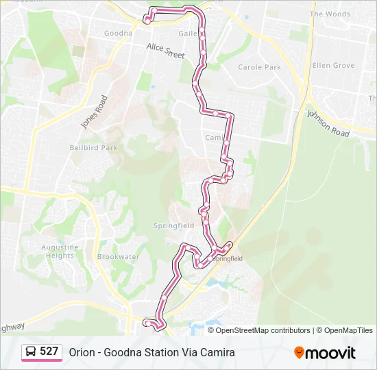 527 Bus Line Map