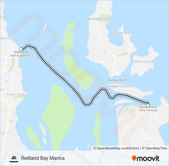 SOUTHERN MORETON BAY ISLAND FERRIES Ferry Line Map