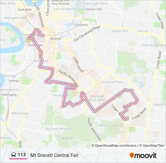 113 Bus Line Map
