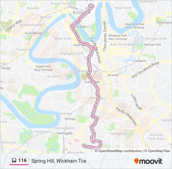 116 bus Line Map