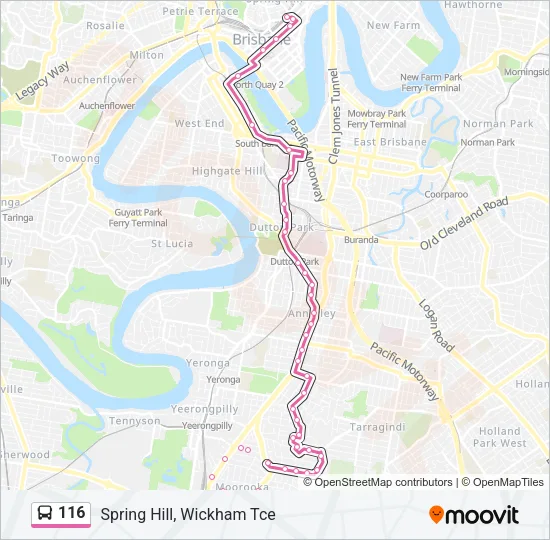 116 Bus Line Map