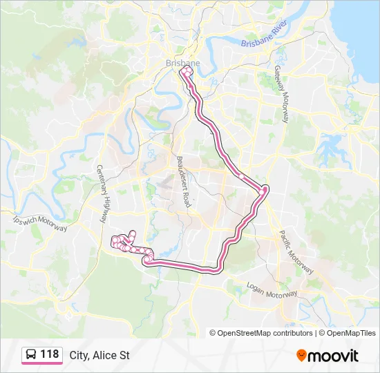 118 Route: Schedules, Stops & Maps - City, Alice St (Updated)