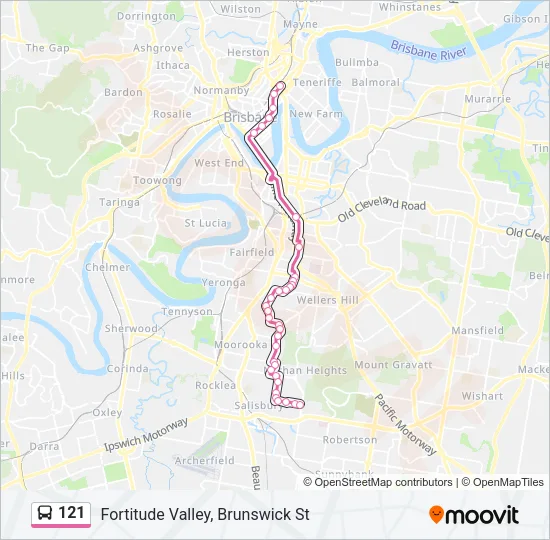 121 Bus Line Map