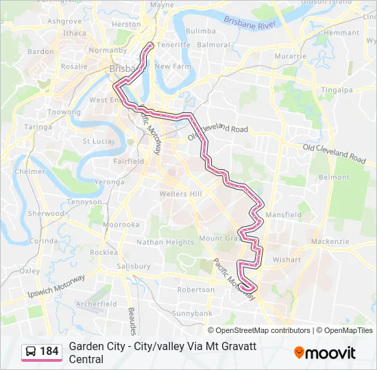 184 Bus Line Map