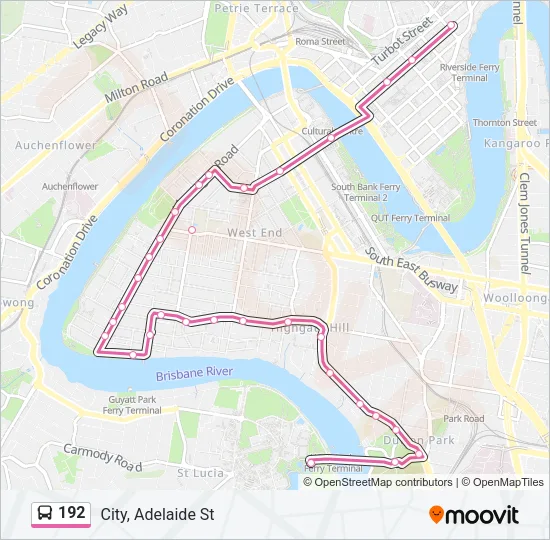 192 Bus Line Map