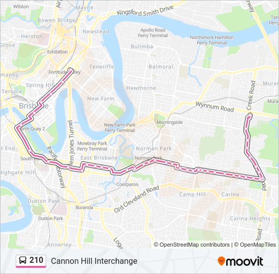 210 bus Line Map