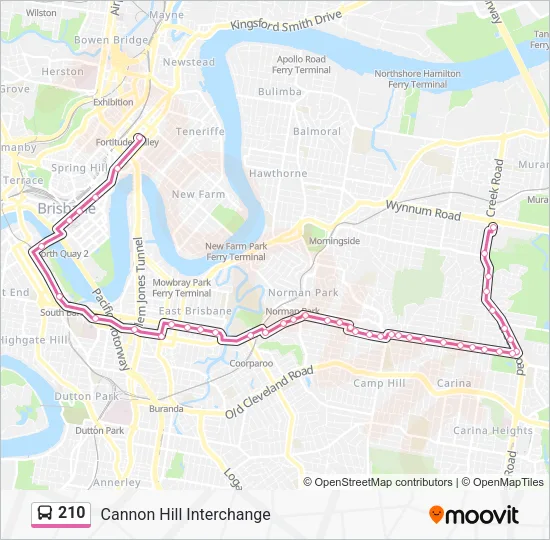 210 Bus Line Map