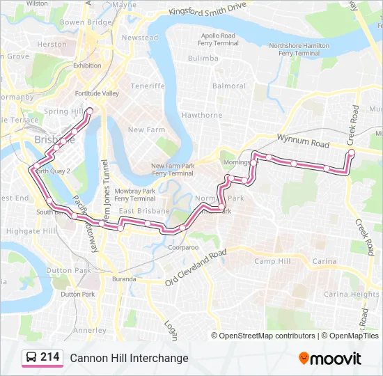214 Bus Line Map