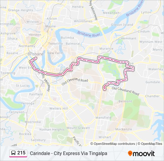 215 Bus Line Map