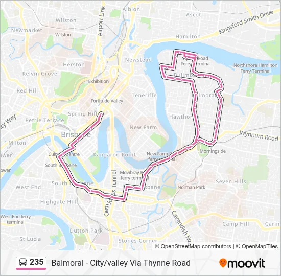 235 Route: Schedules, Stops & Maps - Morningside, Wynnum Rd (Updated)