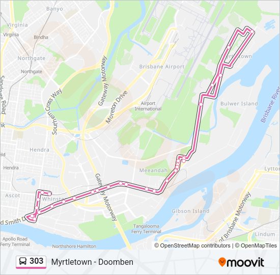 303 Bus Line Map