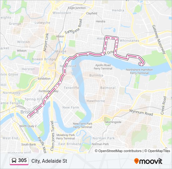 305 Bus Line Map