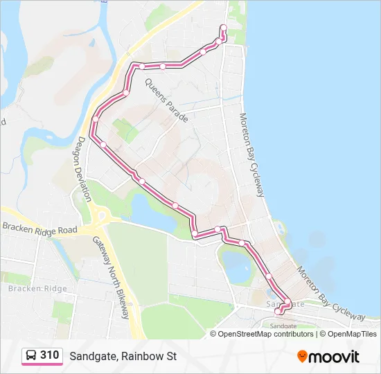 310 Route: Schedules, Stops & Maps - Sandgate, Rainbow St (Updated)