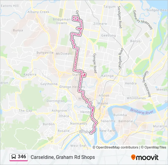 346 Bus Line Map